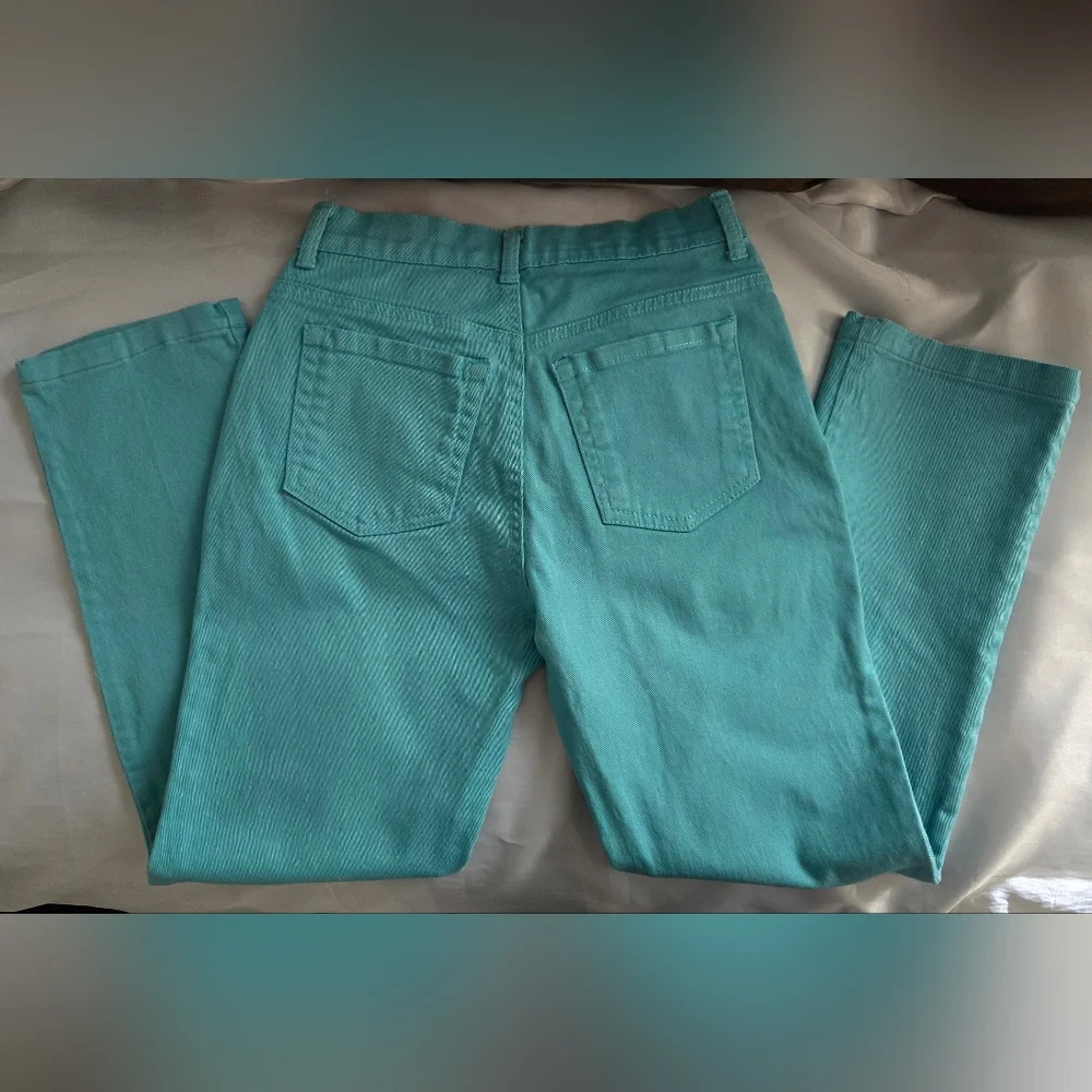 Gloria Vanderbilt Amanda Jeans Sz 4P  High Rise Straight Leg Turquoise Color - Picture 4 of 9